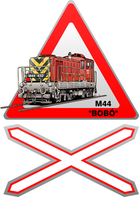 M44 ˝BOBÓ˝ vasúti átjáró tábla