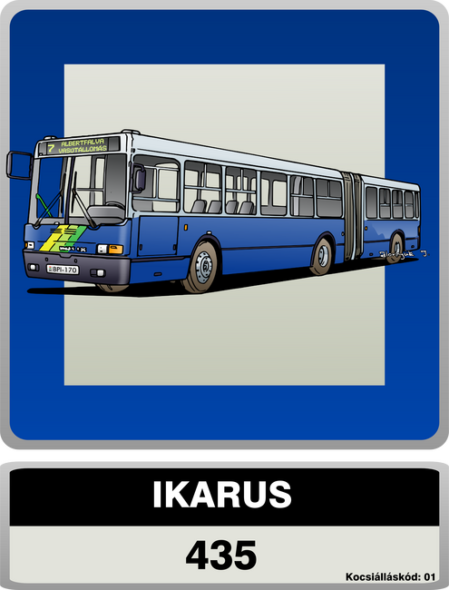 Ikarus 435 buszmegálló tábla